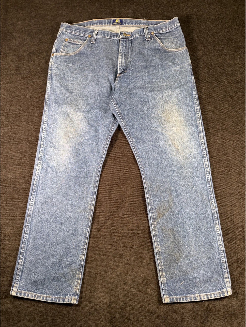 Wrangler Men's Light Blue Denim Jeans Size 38x30